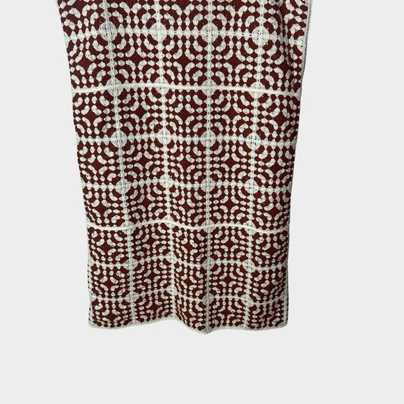 Willow & Wind Granny Square Crochet Mini Dress Medium Boho Festival Brown White - Picture 7 of 13